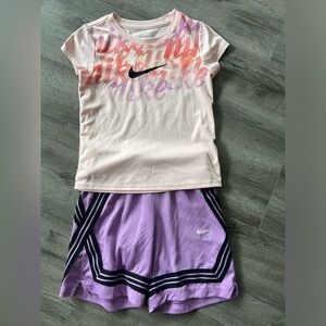 Girls Nike shirt and shorts